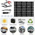Miniatyrbillede 2 af 5: 300w 12v/24v sæt kit batteriklemme oplader + 40a styreenhed kompatibel bil autocamper campingvogn Newway