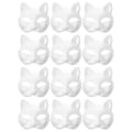 Miniatyrbillede 3 af 3: 12 stk Blanke Kattemasker Kostume Cosplay Maske Børnehave DIY Umalede Kattemasker