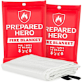 Miniatyrbillede 1 af 5: Nødbrannteppe - 2 pakker - Køkkenbrannteppe, hjem 40\" x 40\" brandtæppe, glasfiber brandtæppe