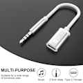 Miniatyrbillede 4 af 5: 3,5 mm han til type C hun lydkabel ledning analog lydoutput hovedtelefoner lydadapter til MP3-afspiller bærbar computer tablets sølv