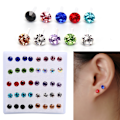 Miniatyrbilde 2 av 5: 20 Par Set Rhinestone Crystal Stud Øreringer 5mm