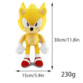 Miniatyrbillede 3 af 3: 11,8\" Super Sonic Plyslegetøj Blødt Kæledyr Børne Dukke Gave yellow