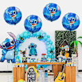 Miniatyrbilde 3 av 4: 5 stk Lilo og Stitch ballonger, Lilo og Stitch festdekorasjon