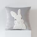 Easter Pillowcase 45x45cm 1/2-Pack – Velvet Easter Bunny Pillow, Easter Decoration Throw Pillow Spring Decoration Gray 1pc-Rabbit