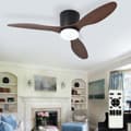Ceiling Fan 25/42 Inch with LED Lighting, Reversible and Quiet Ceiling Fan with Remote Control for Home Brown 107cm