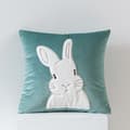 Easter Pillowcase 45x45cm 1/2-Pack – Velvet Easter Bunny Pillow, Easter Decoration Throw Pillow Spring Decoration Green 1pc-Rabbit