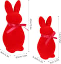 Miniatyrbild 2 av 8: Easter Bunny Figurine Set 2-Pack – Flocked Easter Decoration 20cm & 14cm, Table Decoration for Easter and Spring Home Orange 2pcs