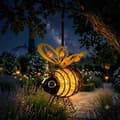 1/2/4-pack Hanging Solar Bee Lantern, Warm LED Lighting for Garden, Patio, Balcony, and Camping Yellow 1-PACK
