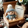 Mini Rabbit Plush in Box – Cute Easter Bunny, Perfect Easter Gift & Easter Decoration for Women and Men Blue