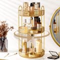Makeup Organizer - 2 eller 3 lådor Makeup Förvaring 360° Roterande Makeupställ Organizer Makeup Verktyg guld