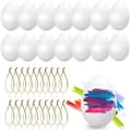 Miniatyrbild 1 av 9: Plastic Easter Eggs 24 Pcs – Hanging Decorative Eggs for Easter Twigs Crafts DIY Easter Decorations Home Party Easter Decor White