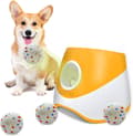 Automatisk boldkaster til hunde med 3 ETPU-tennisbolde, 3 niveauer op til 12 m, genopladelig Orange