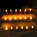 Miniatyrbild 10 av 10: LED Block ljus, Ljusstake och värmeljus, Real flame look, LED Blockljus-Röd 6/12 delar röd