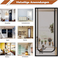 Miniatyrbild 2 av 6: Kattavvisande dragkedjedörrgardin – Hållbart nät för effektivt skydd mot katter svart 80x200cm