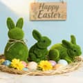 Miniatyrbild 4 av 9: Easter Bunny Decoration 4-Pack – Flocked Rabbit Figurines Green, Easter Decor for Garden, Table & Spring Home Decoration