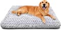 Soft Plush Dog Bed for Medium Dogs, Washable Sleeping Mat with Non-Slip Bottom for Home Grey XL:58x89cm