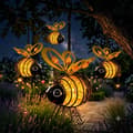 1/2/4-pack Hanging Solar Bee Lantern, Warm LED Lighting for Garden, Patio, Balcony, and Camping Yellow 4-PACK