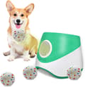 Automatisk boldkaster til hunde med 3 ETPU-tennisbolde, 3 niveauer op til 12 m, genopladelig Green