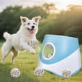 Automatisk boldkaster til hunde med 3 ETPU-tennisbolde, 3 niveauer op til 12 m, genopladelig Blue