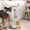 Five-Tier Mobile Bookshelf, Desk Side Shelves, Floor Desk Small Cart, Book Storage, Office and Study Material Storage vit