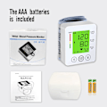 Miniatyrbild 7 av 7: Blodtrycksmätare för handleden, automatisk handledsmanschett med justerbart armband, digital blodtrycksmätare för hemmabruk med stor LCD-skärm, blodtrycksmätare, Lager【HY】 White