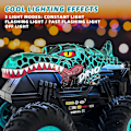Miniatyrbilde 4 av 8: Monster Truck Leker, 2.4GHz RC Monster Trucks for Gutter, 1:20 Dinosaur RC Biler med Lys og Musikk, Fjernstyrt Stuntbil, 360° Spinn, for Barn Blue