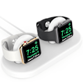 Miniatyrbillede 1 af 5: AHASTYLE PT116 Opladningsstander med Dobbelte Positioner til Apple Watch, Smartwatch Oplader Holder Base Style D Apple Watch SE (2022) Style D Apple Watch SE (2022) White