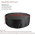 Miniatyrbillede 2 af 5: Badekar/Spabad Udendørs Rund Vandtæt Polyester Udendørs Spa Cover - Perfekt【HY】 185*110cm