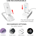 Miniatyrbilde 6 av 6: LED mini USB oppladbar øyebeskyttelse sammenleggbar bokklype lett bærbar enkel øyebeskyttelse leselys white