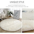 Miniatyrbilde 2 av 5: Rund teppe, moderne fluffy teppe, soveromsteppe, komfortabel myk sklisikker fluffy gulvteppe, mykt teppe, rosa, 60 cm/24 tommer