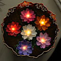 Miniatyrbillede 1 af 6: Hjemme Stuffs Vandflydende Røgfrie Lys & Lotus Blomster Sensor Led Te Lys til Udendørs Indendørs Pool, Glas Skål Festival Dekoration (12)