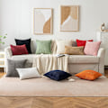 Miniatyrbillede 6 af 6: Pudebetræk i corduroy, rektangulær, dekorativ pudebetræk, stribet, blød, bluff hjem til sofa, soveværelse 30X50cm Navy