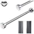 Miniatyrbilde 1 av 5: Teleskopisk dusjstang 55-85cm Rustfritt stål Teleskopstang Utrekkbar Uten Boring Justerbar Lengde for Skap, Baderom, Vinduer, Dører