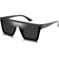 Miniatyrbillede 1 af 6: Firkantede Store Solbriller Kvinder Tyk Ramme Flad Top Spejlet Solbriller Shades Goggle Siamese Linse