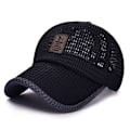 Miniatyrbillede 1 af 8: Mesh kasket til mænd Justerbar åndbar kasket mænd Sort onesize Sort Black one size