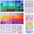Miniatyrbillede 1 af 7: 2350 stk., 64 farver, ponyperler til armbånd og halskæder, regnbuefarvede hobbyperler og elastiske snore, bogstavperlesæt til G Silve 64 colors Silver
