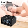 Miniatyrbillede 5 af 5: Dobbelt Alarmur Radio, Digital Alarmur med 2 USB Opladningsporte, 0-100% Dæmpbar, Justerbar Lydstyrke, Indendørs Termometer (Sort)