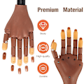 Miniatyrbillede 5 af 5: Professionel Negleøvelseshånd til Træning, Justerbar Falsk Mannequinhånd med 100 stk. Negletipper, Opgrader DIY Negle Display Manicure-WELLNGS