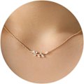 Miniatyrbillede 1 af 6: Elegant Guldhalskæde med Vedhæng i 14k Forgyldt, Delikat Lille Hjerte, Stjerne, CZ Blad Vedhæng, Enkel Halskæde