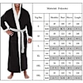 Miniatyrbilde 2 av 2: Lang hettebadekåpe for menn, myk nattkjole, svart {XW} Black 3XL
