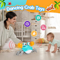 Miniatyrbild 3 av 7: Sensoriska leksaker för spädbarn, krypande krabba leksak babyleksaker 0-6 månader presenter till 1 2 år gamla flickor pojkar krabba Green