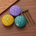 Miniatyrbild 2 av 2: Stål Tongue Drum, Mini Handpan Trumma 3 Tum 6 Toner D Dur, Legerat Stål Slagverksinstrument för Meditation Yoga Musikalisk Utbildning sliver