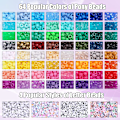 Miniatyrbillede 3 af 7: 2350 stk., 64 farver, ponyperler til armbånd og halskæder, regnbuefarvede hobbyperler og elastiske snore, bogstavperlesæt til G Silve 64 colors Silver