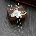Pikkukuva 2 / 5: 4 kpl Morsiamen Hiusten Asusteita Hääkampa Pearl Flower Hiuspihdit (Valkoinen) White