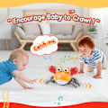 Miniatyrbild 2 av 5: Sensoriska leksaker för spädbarn, krypande krabba leksak babyleksaker 0-6 månader presenter till 1 2 år gamla flickor pojkar krabba Orange