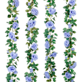 Miniatyrbillede 1 af 7: 4 stk. Kunstig Rose Ranke Falsk Blomsterguirlande Falsk Silke Rose Hængende Ranke til Bryllupsfest Baggrund Bue Have Baggrund Dekoration (Blå)