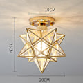 Miniatyrbillede 2 af 5: Loftlampe Femtakket Stjerne Loftlampe Entre Balkon Små Lamper Jern Kunstlampe Gylden Transparent Golden