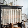 Miniatyrbillede 5 af 8: Boho Gardiner med Frynser, Korte Landlige Cafégardiner til Skabe og Døre K K 150*91