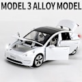 Miniatyrbillede 1 af 5: 1:32 Tesla Model X Model 3 Model S Model Y Legering Bilmodel Diecasts Legetøjsbil Lyd Og Lys Børnelegetøj Til Børn Gaver Drenge Legetøj Model 3 White
