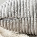 Miniatyrbild 3 av 6: Kuddfodral i corduroy, avlångt, dekorativt kuddfodral, randigt, mjukt, bluff hem för soffa sovrum 30X50cm Silver Gray